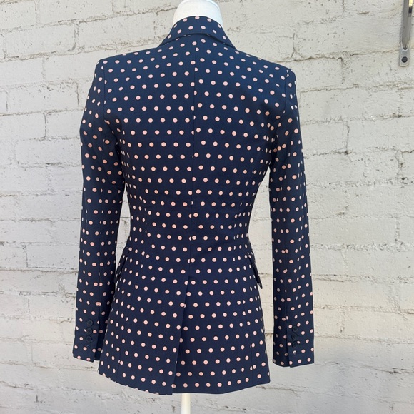 Smythe Lounge Blazer Navy Polka Dot Size 2 - Picture 7 of 14
